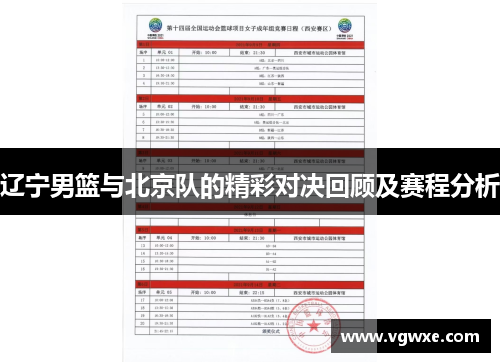 辽宁男篮与北京队的精彩对决回顾及赛程分析
